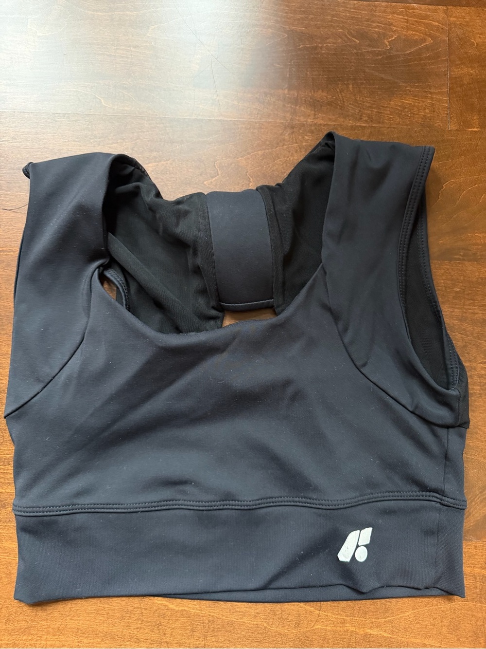 Black Women's Athletic Crop Bodysuit with Supportive Back